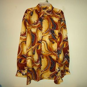 DURBAN Women's Abstract Brown Shirt Size-XL